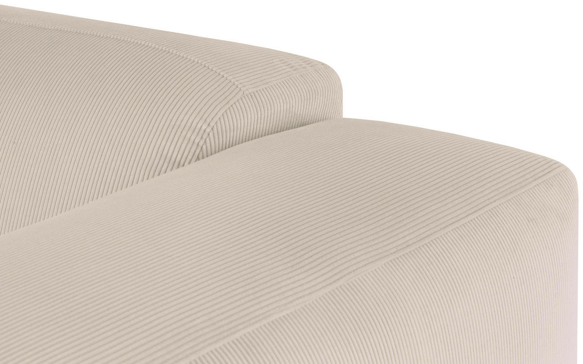 ECKSOFA HANNAH Beige Cord  - Beige/Schwarz, Design, Kunststoff/Textil (170/252cm) - MID.YOU