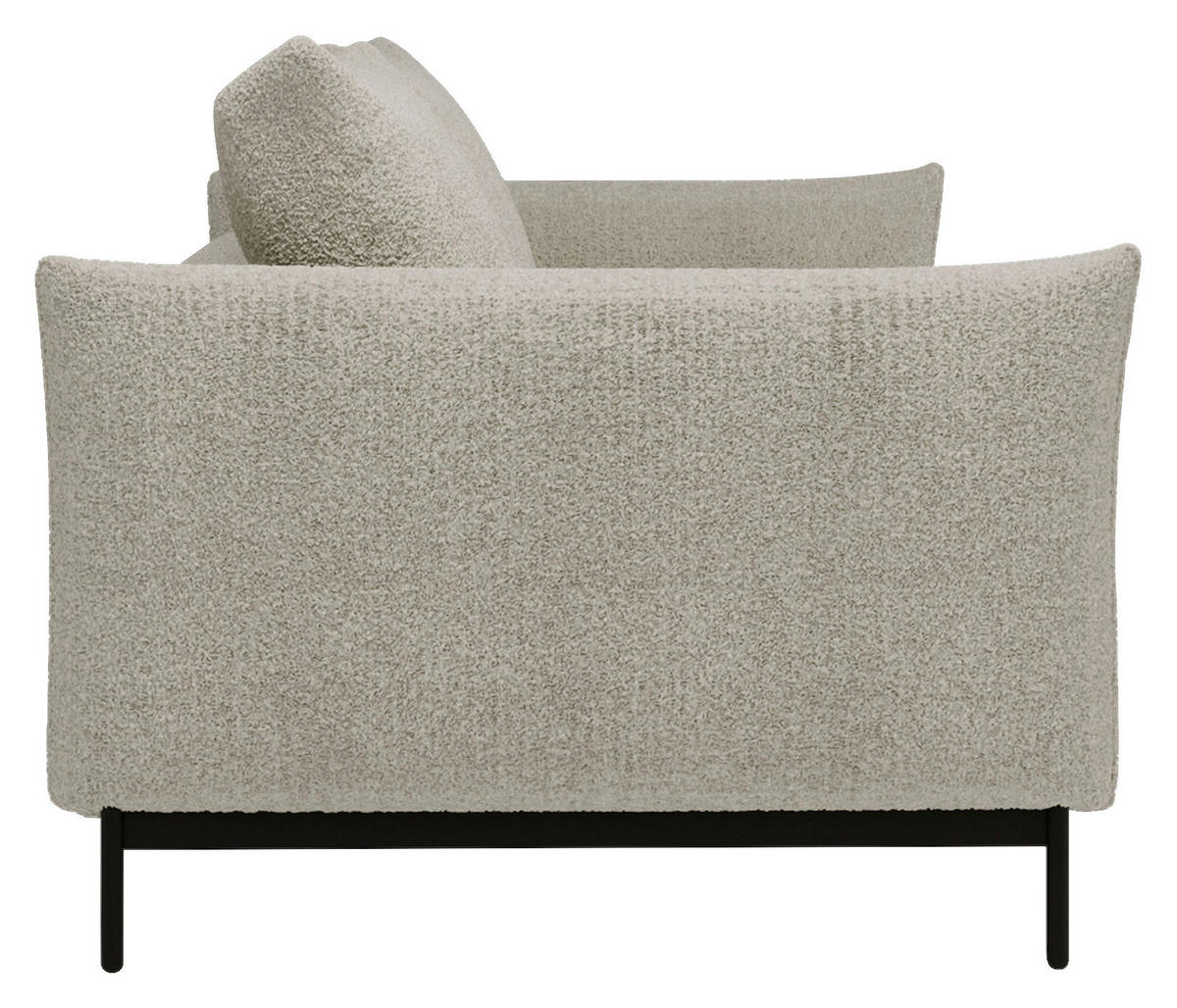 SOFA in Chenille Creme  - Creme/Schwarz, Design, Textil/Metall (223/96/95cm) - Livetastic