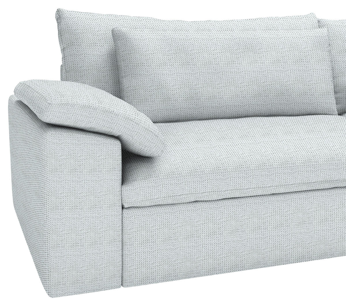 ECKSOFA  Chenille Grauweiss  - Schwarz/Grauweiss, Modern, Kunststoff/Textil (306/198cm) - Carryhome