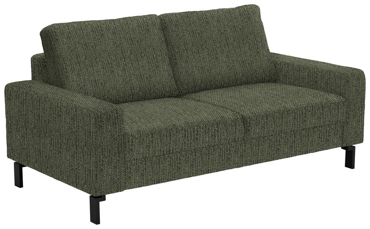 2-SITZER-SOFA in Flachgewebe Dunkelgrün  - Dunkelgrün/Schwarz, Design, Textil/Metall (178/86/97cm) - Hom`in
