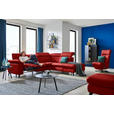 ECKSOFA in Echtleder Rot  - Rot/Schwarz, Design, Leder/Metall (289/239cm) - Cantus