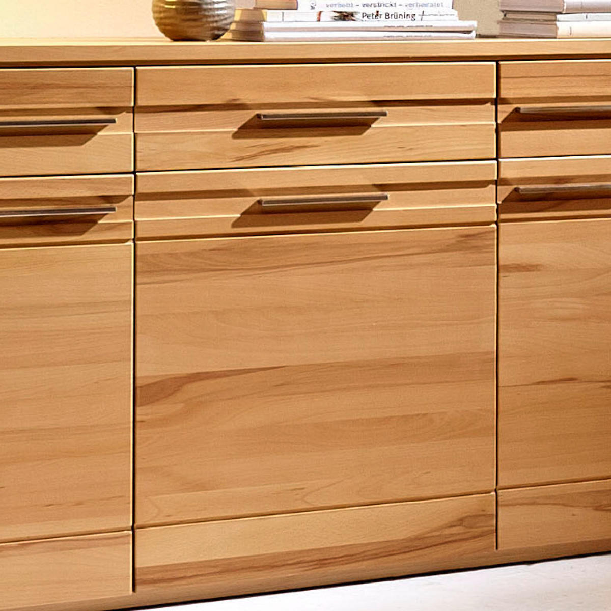 SIDEBOARD  in 188/86/42 cm  - Edelstahlfarben/Buchefarben, Design, Holz/Holzwerkstoff (188/86/42cm) - Livetastic