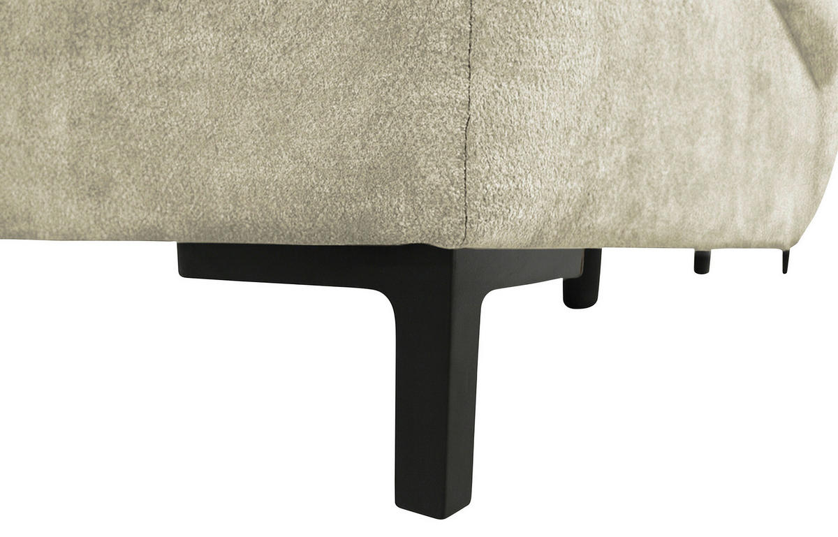 WOHNLANDSCHAFT SOLEI U in Chenille Beige  - Beige/Schwarz, Design, Kunststoff/Textil (184/334/188cm) - MID.YOU