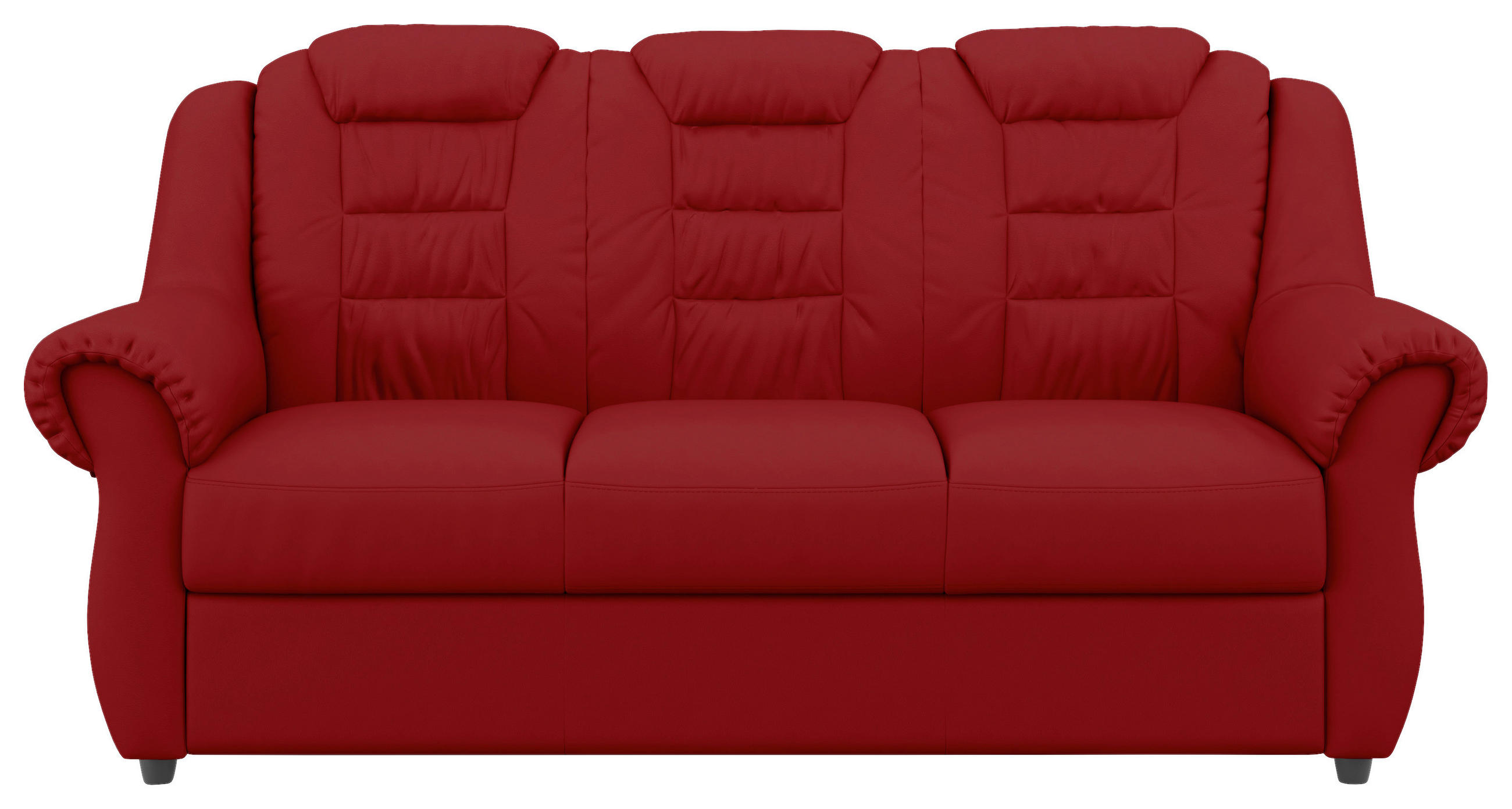 3-SITZER-SOFA Lederlook Rot  - Rot/Schwarz, Konventionell, Kunststoff/Textil (196/102/101cm) - Livetastic