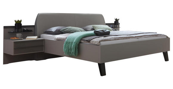 BETTANLAGE in Braun, Grau - Braun/Grau, Design, Glas/Holzwerkstoff (180/200cm) - Dieter Knoll