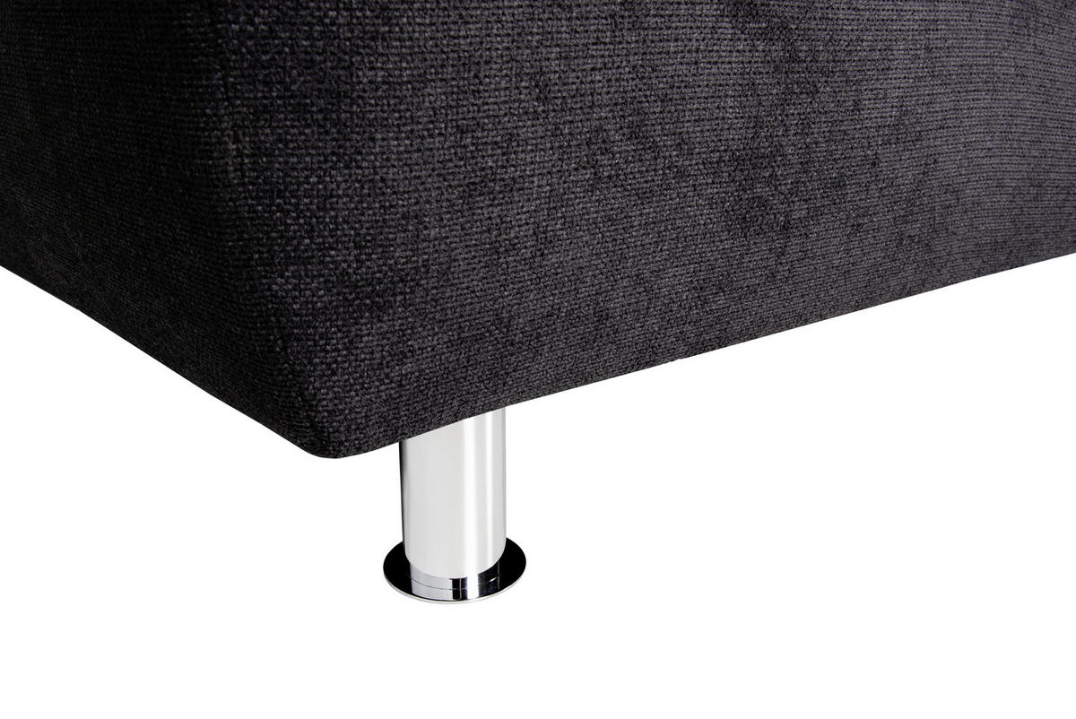 SEDEŽNA GARNITURA, tkanina siva, črna  - siva/črna, Design, kovina/tekstil (337/228cm) - Carryhome
