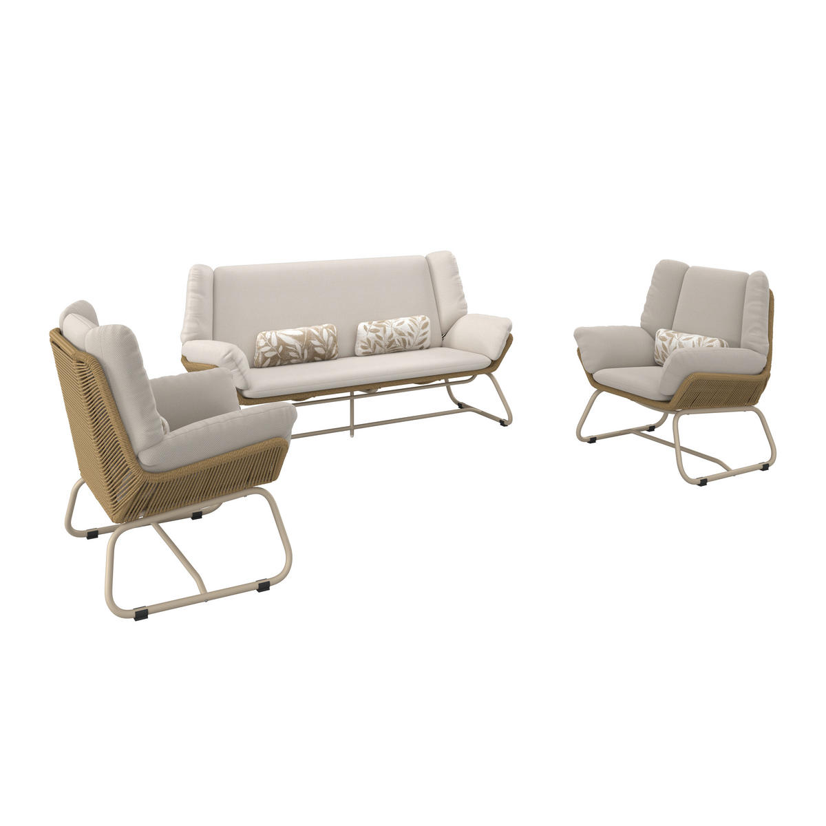 GARTENSET  3-teilig  - Beige/Naturfarben, Design, Kunststoff/Textil - Dieter Knoll