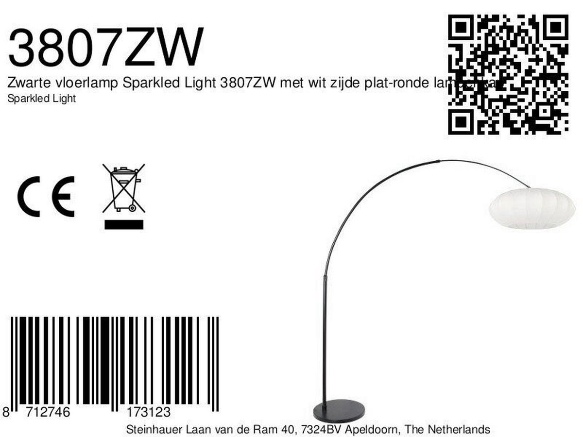 STEHLEUCHTE SPARKLED LIGHT 50/240/230 cm  - Schwarz/Weiß, Trend, Textil/Metall (50/240/230cm)