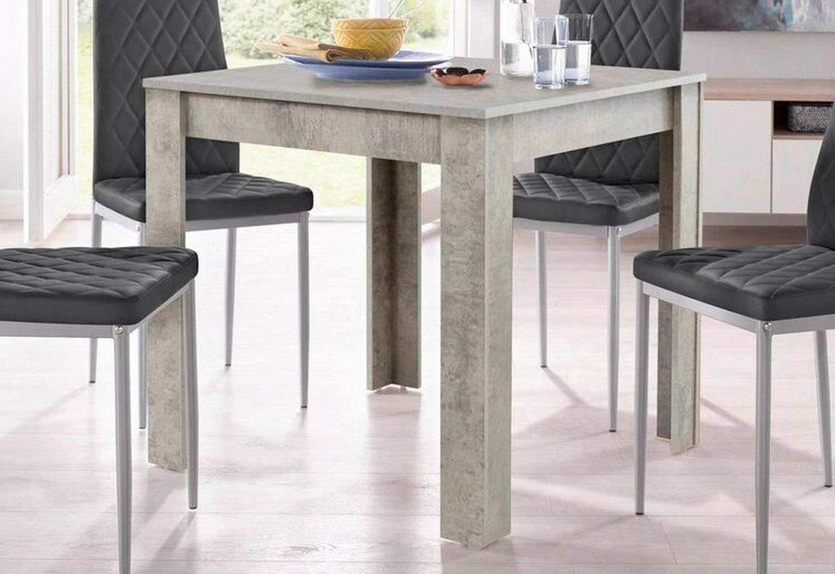ESSTISCH 80/75/80 cm Nachbildung  Holzwerkstoff gastro- und objekttauglich, in verschiedenen Größen erhältlich quadratisch Grau  - Grau, Design, Holzwerkstoff (80/75/80cm) - MID.YOU