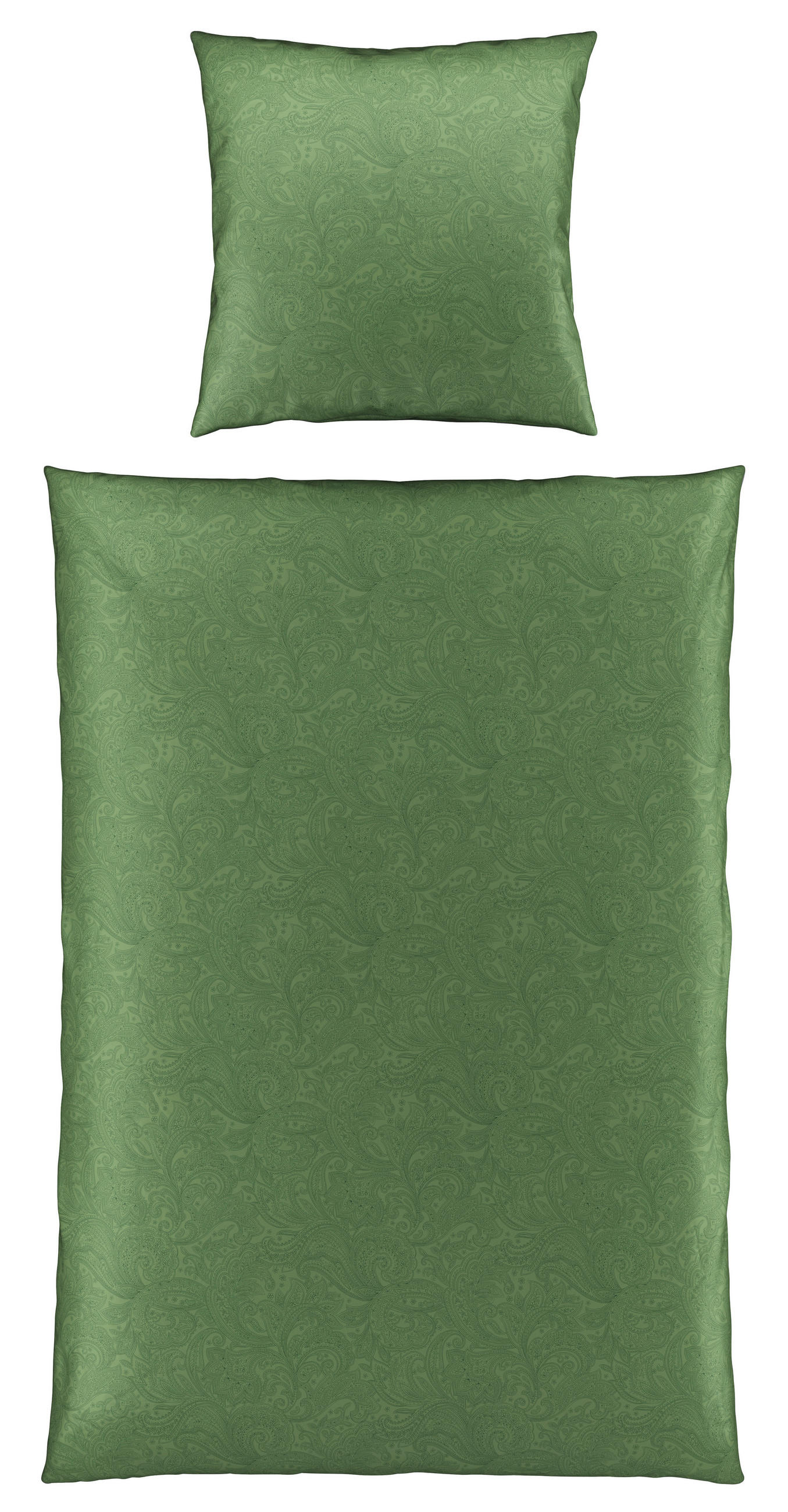 BETTWÄSCHE 135/200 cm Satin  - Jadegrün, Textil (135/200cm) - Novel
