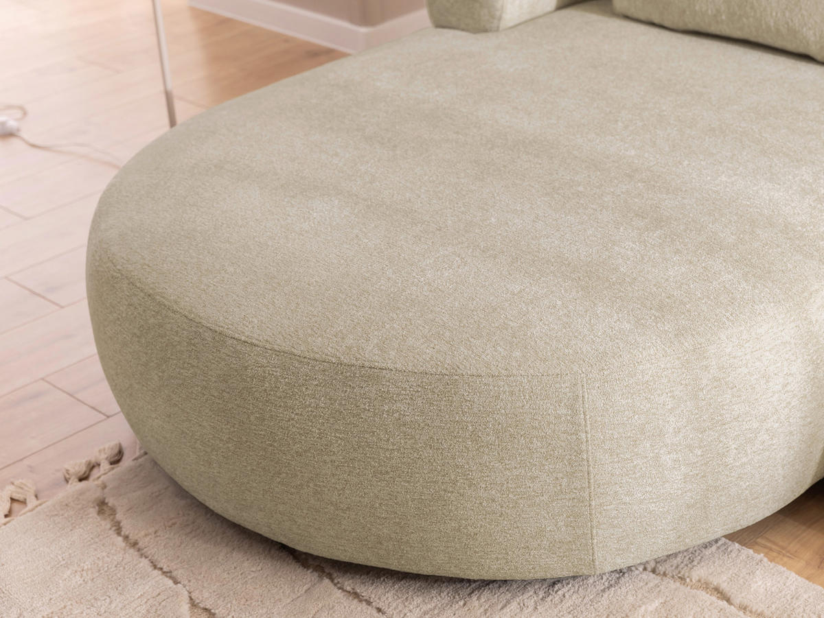 ECKSOFA FERRO Beige Chenille  - Beige/Schwarz, Design, Kunststoff/Textil (156/256cm) - Livetastic