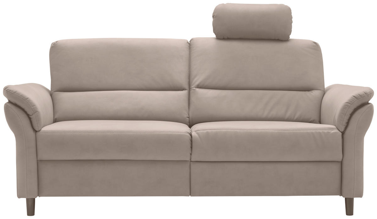3-SITZER-SOFA Lederlook Beige  - Beige/Schwarz, MODERN, Holz/Textil (192/90/89cm) - Livetastic