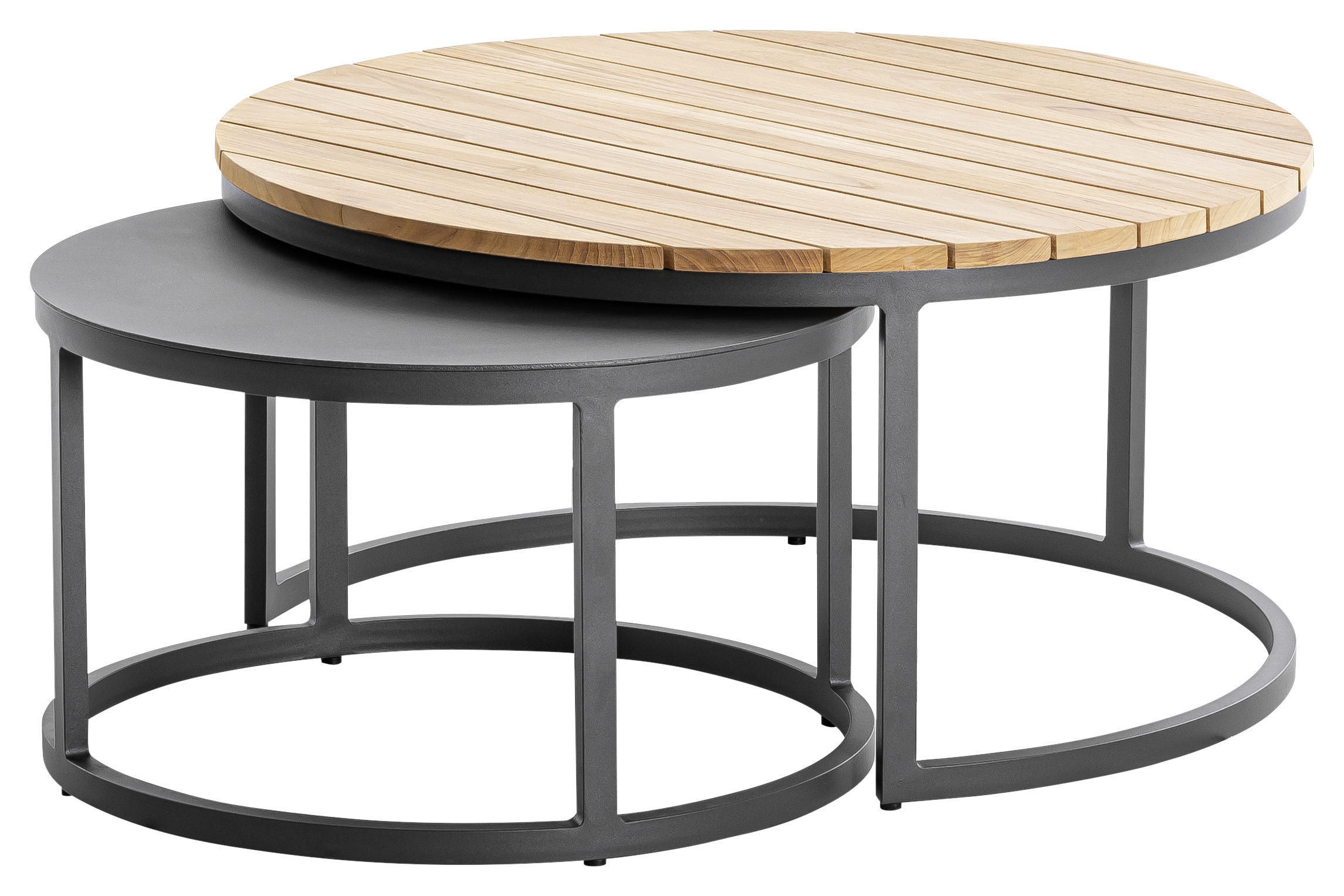 LOUNGETISCH Teakfarben - Anthrazit/Teakfarben, Basics, Holz/Metall (80/80/41cm)