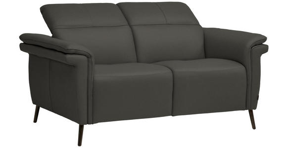 2-SITZER-SOFA  in Echtleder Anthrazit   - Anthrazit/Schwarz, Design, Leder/Metall (162/79/104cm) - Belluti