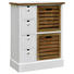 KOMMODE Pinie, Tanne furniert, teilmassiv Braun, Weiß - Braun/Weiß, Design, Holz (66/86,5/32cm) - Landscape
