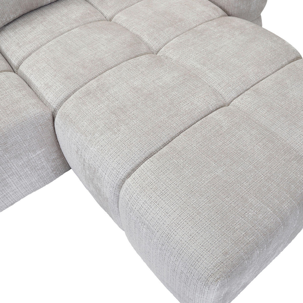 ECKSOFA in Chenille Creme  - Creme/Schwarz, KONVENTIONELL, Kunststoff/Textil (283/180cm) - Carryhome