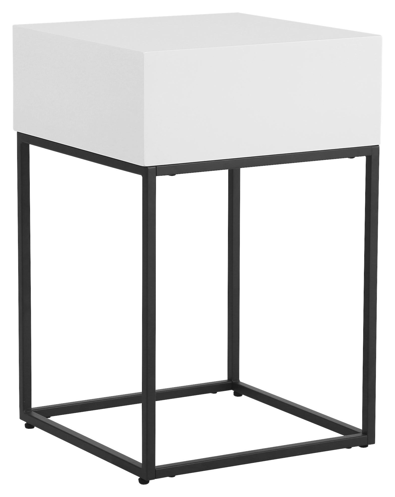 NACHTKÄSTCHEN 40/62/40 cm  in Schwarz, Weiß  - Schwarz/Weiß, Basics, Holzwerkstoff/Metall (40/62/40cm) - Xora