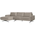 ECKSOFA in Webstoff Beige  - Beige/Schwarz, Design, Textil/Metall (172/320cm) - Valnatura