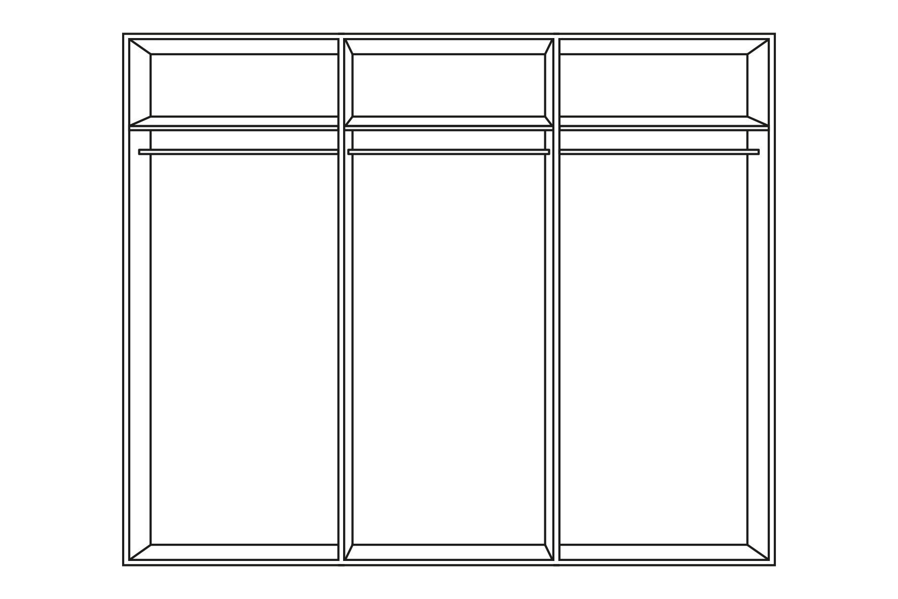 SCHWEBETÜRENSCHRANK in Sonoma Eiche, Weiss Hochglanz  - Weiss Hochglanz/Eichefarben, Konventionell, Holzwerkstoff/Metall (271/210/62cm) - Xora