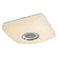 LED-DECKENLEUCHTE 18 W    36,5/36,5/9 cm  - Chromfarben/Weiss, Basics, Kunststoff/Metall (36,5/36,5/9cm) - Globo