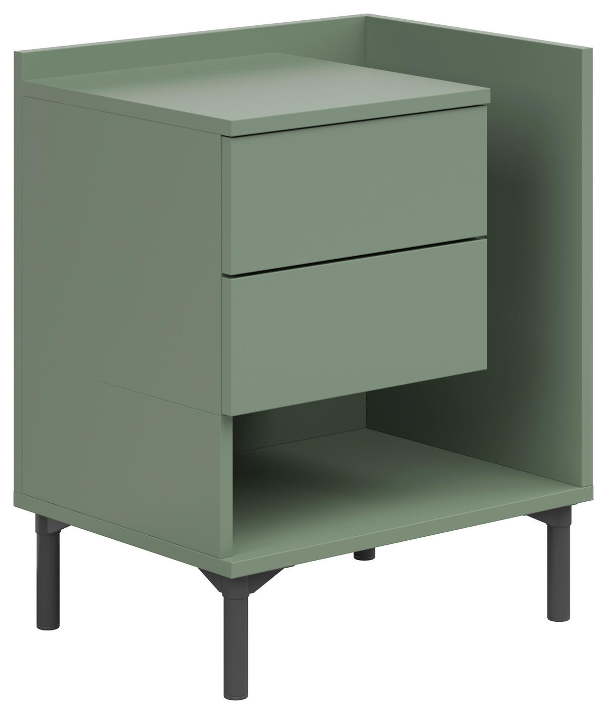 NACHTKÄSTCHEN 50/62/38 cm  in Salbeigrün  - Salbeigrün/Graphitfarben, Design, Holzwerkstoff/Kunststoff (50/62/38cm) - Lomoco