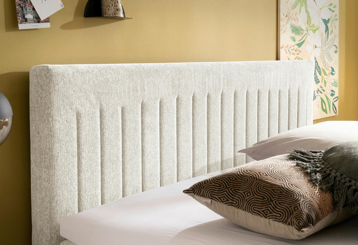 BOXSPRINGBETT 180/200 cm  in Beige  - Beige/Schwarz, Basics, Textil/Metall (180/200cm) - Boxxx
