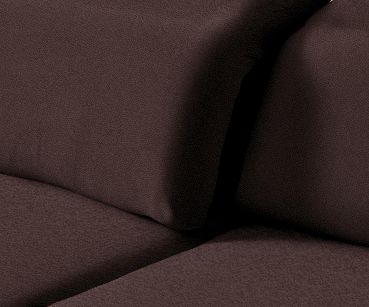 ECKSOFA in Flachgewebe Dunkelbraun  - Dunkelbraun/Schwarz, Design, Textil/Metall (180/289cm) - Stylife