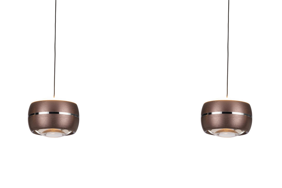 ZÁVESNÉ LED SVIETIDLO,   - hnedá, Basics, kov/sklo (100cm) - Dieter Knoll