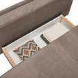 BOXSPRINGSOFA Cord Taupe  - Taupe/Schwarz, Design, Textil/Metall (200/100/108cm) - Novel