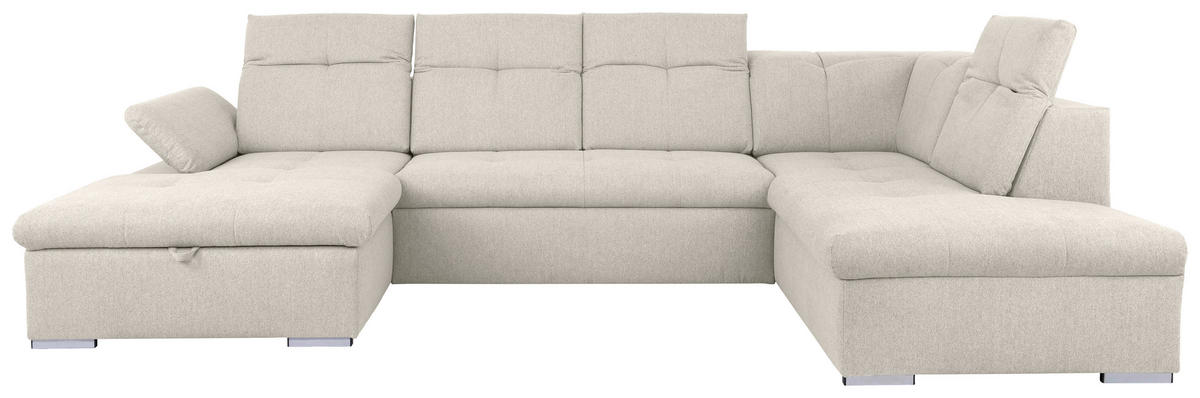WOHNLANDSCHAFT in Beige  - Beige/Grau, Design, Textil/Metall (173/328/215cm) - MID.YOU