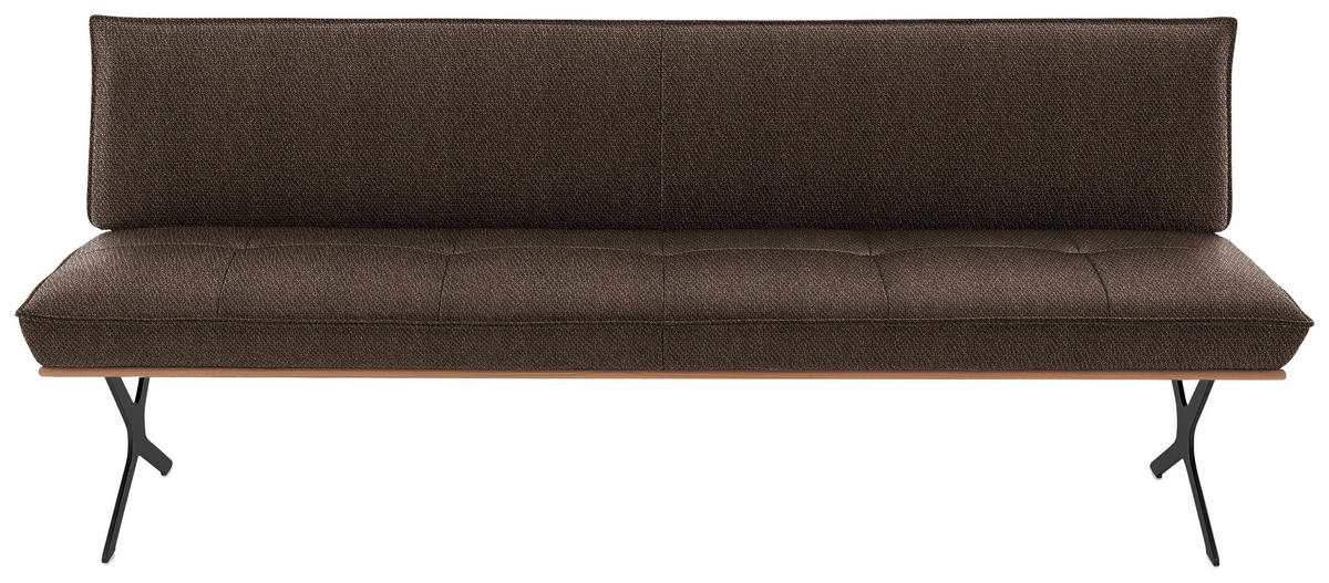 SITZBANK in Holz, Textil Braun, Schwarz, Nussbaumfarben  - Nussbaumfarben/Schwarz, Design, Holz/Textil (214/88/66cm) - Koinor