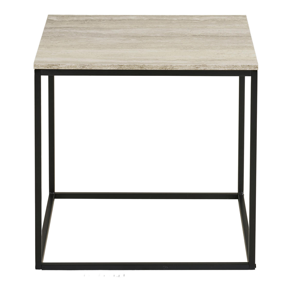 BEISTELLTISCH 45/45/45 cm Vita Greige quadratisch  - Greige/Schwarz, Basics, Holzwerkstoff/Metall (45/45/45cm)