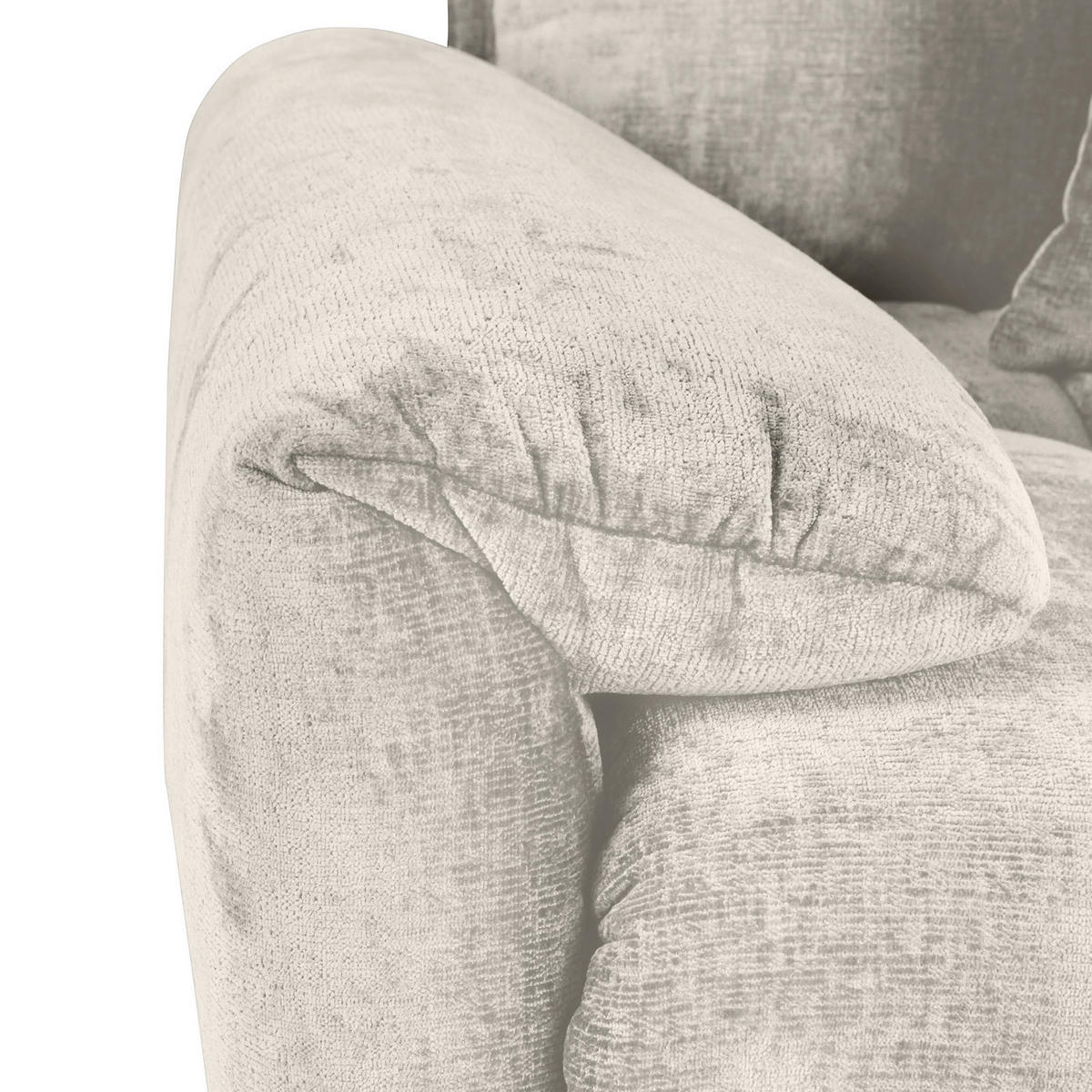 BIGSOFA in Chenille Beige  - Beige/Schwarz, Design, Kunststoff/Textil (265/67/130cm) - home24