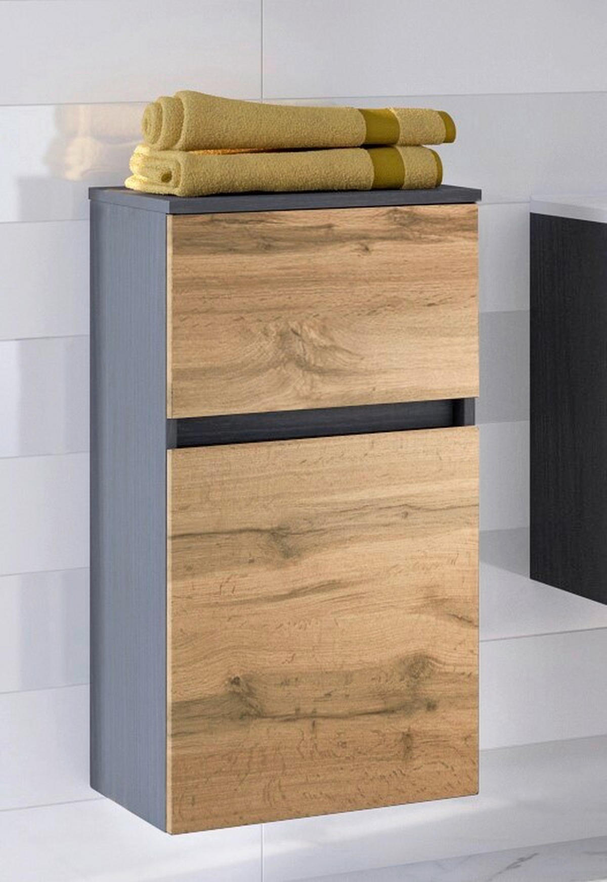 UNTERSCHRANK 40/79/35 cm   - Silberfarben/Eiche Wotan, Design, Holzwerkstoff/Kunststoff (40/79/35cm) - Held