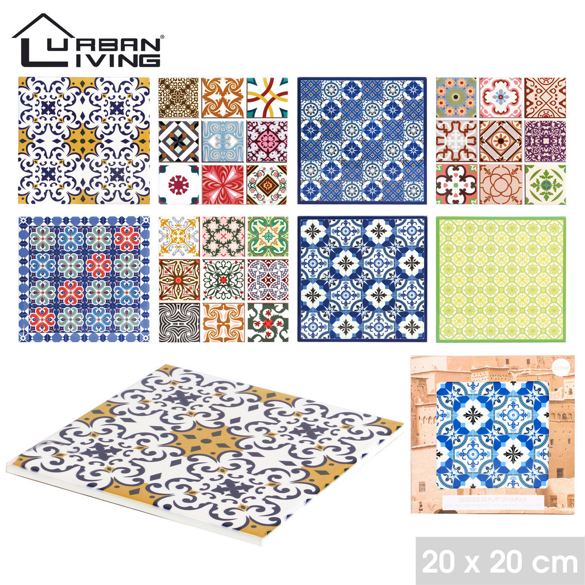 PODSTAVEK ZA POSODO      20/20 cm               - večbarvno, Basics, keramika (20/20cm)