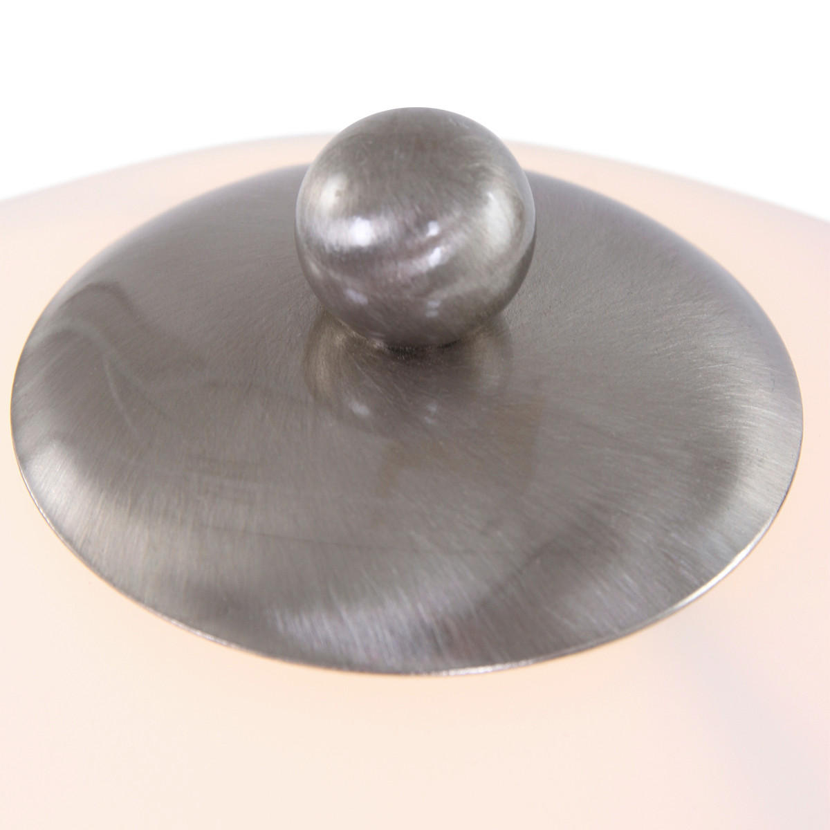 TISCHLEUCHTE 25/45 cm   - Edelstahlfarben/Weiß, KONVENTIONELL, Glas/Metall (25/45cm)