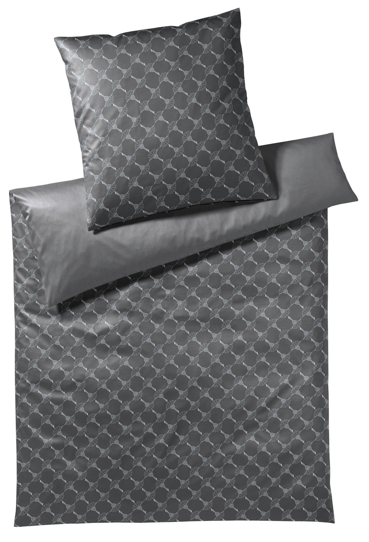 BETTWÄSCHESET Makosatin 160/210 cm  70 cm/50 cm  - Grau, Design, Naturmaterialien/Textil (160/210cm) - Joop!