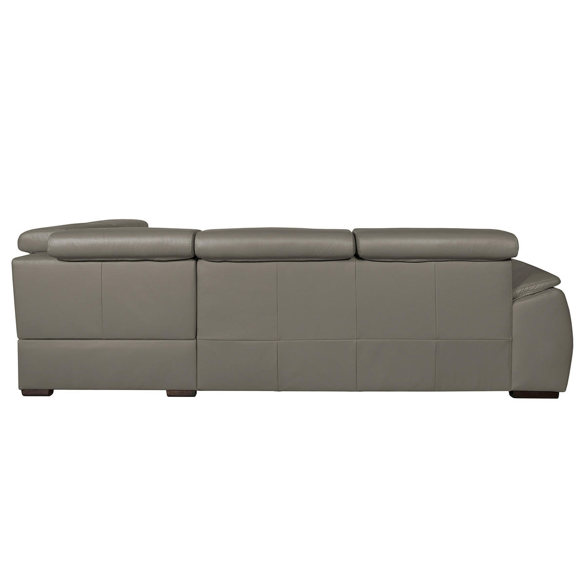 ECKSOFA  in Echtleder Schlammfarben  - Wengefarben/Schlammfarben, Design, Leder/Holz (265/211cm) - Livetastic