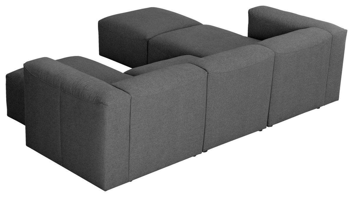 WOHNLANDSCHAFT Anthrazit Flachgewebe  - Anthrazit, Design, Kunststoff/Textil (235/275/160cm) - Max Winzer