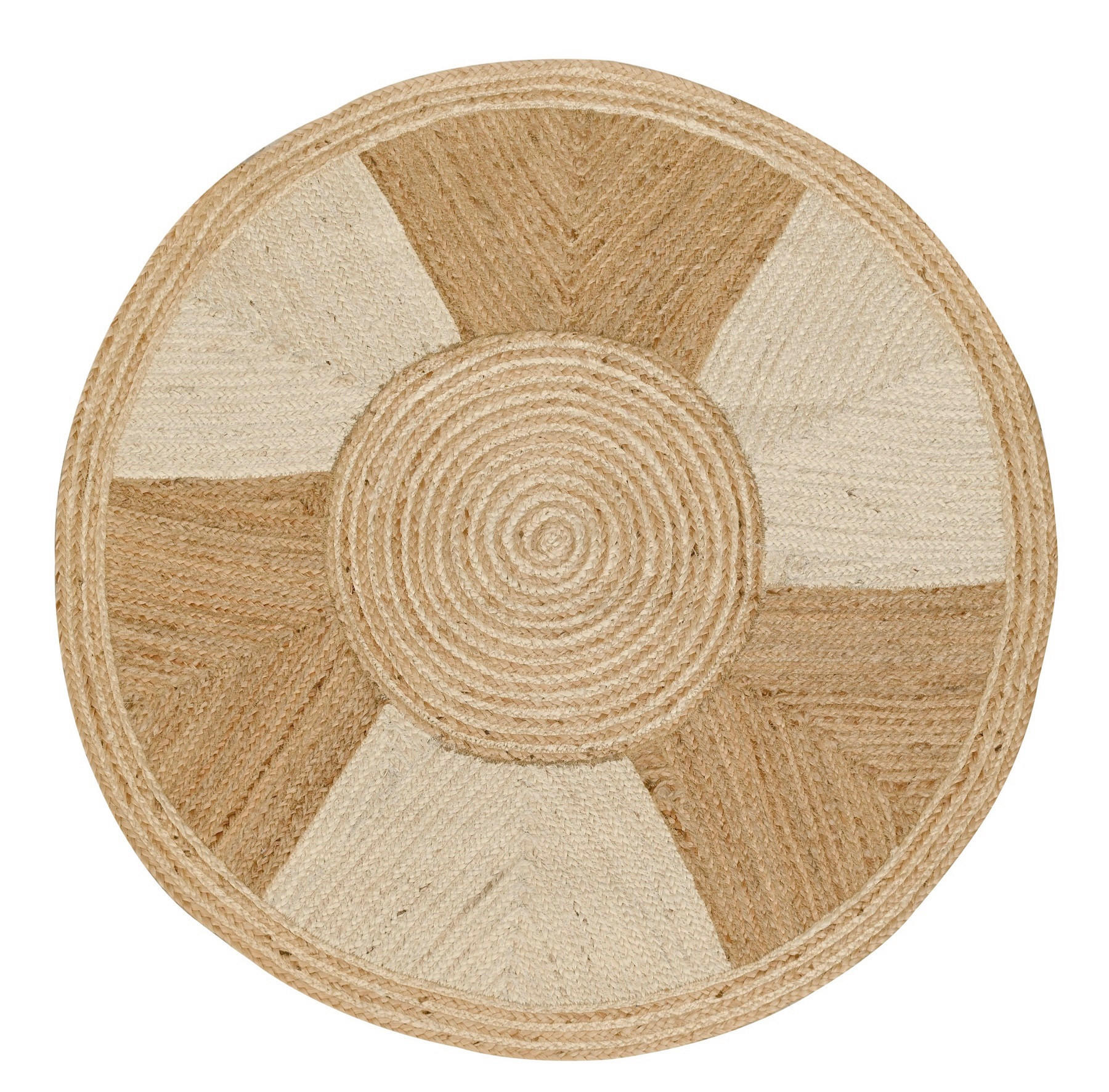 JUTETEPPICH 120 cm Naturfarben, Weiß  - Naturfarben/Weiß, Natur, Textil (120cm) - Linea Natura