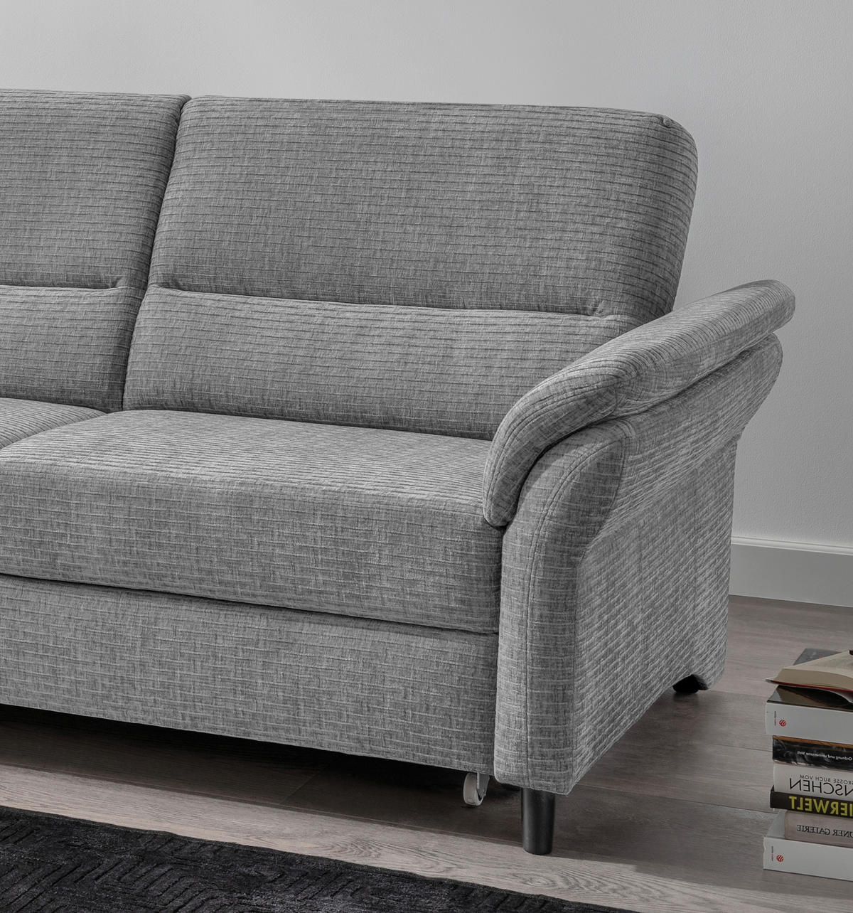 ECKSOFA in Mikrofaser Grau  - Schwarz/Grau, Modern, Holz/Textil (176/279cm) - Livetastic