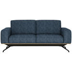 3-SITZER-SOFA in Struktur Blau  - Blau/Schwarz, Design, Holz/Textil (196/85-104/95cm) - Novel