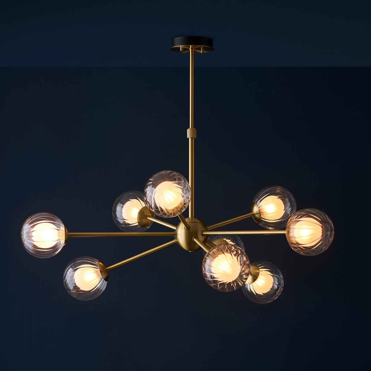 DECKENLEUCHTE  92/68.5 cm    - Klar/Messingfarben, KONVENTIONELL, Glas (92/68.5cm) - ENDON