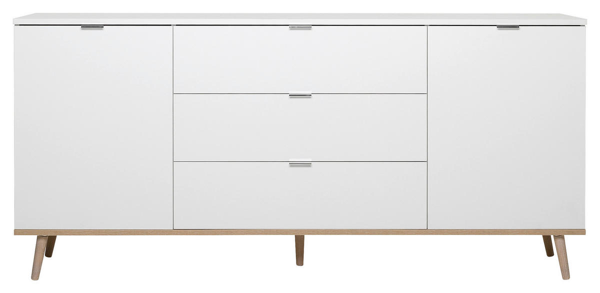 SIDEBOARD  in 180/87/40 cm  - Alufarben/Weiß, KONVENTIONELL, Holz/Holzwerkstoff (180/87/40cm) - MID.YOU