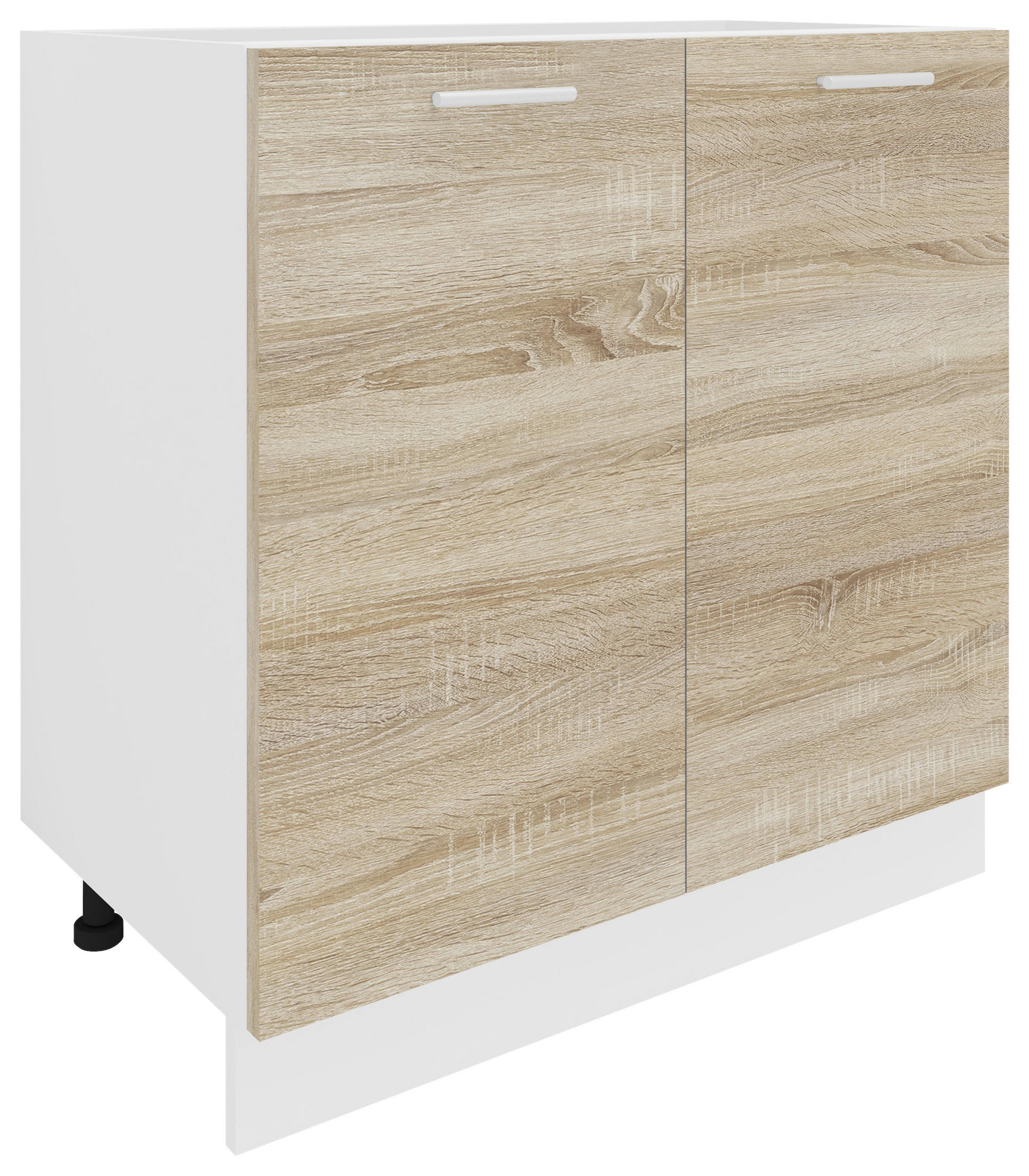 UNTERSCHRANK Sonoma Eiche - Alufarben/Schwarz, KONVENTIONELL, Holzwerkstoff/Kunststoff (80/82/46cm) - MID.YOU