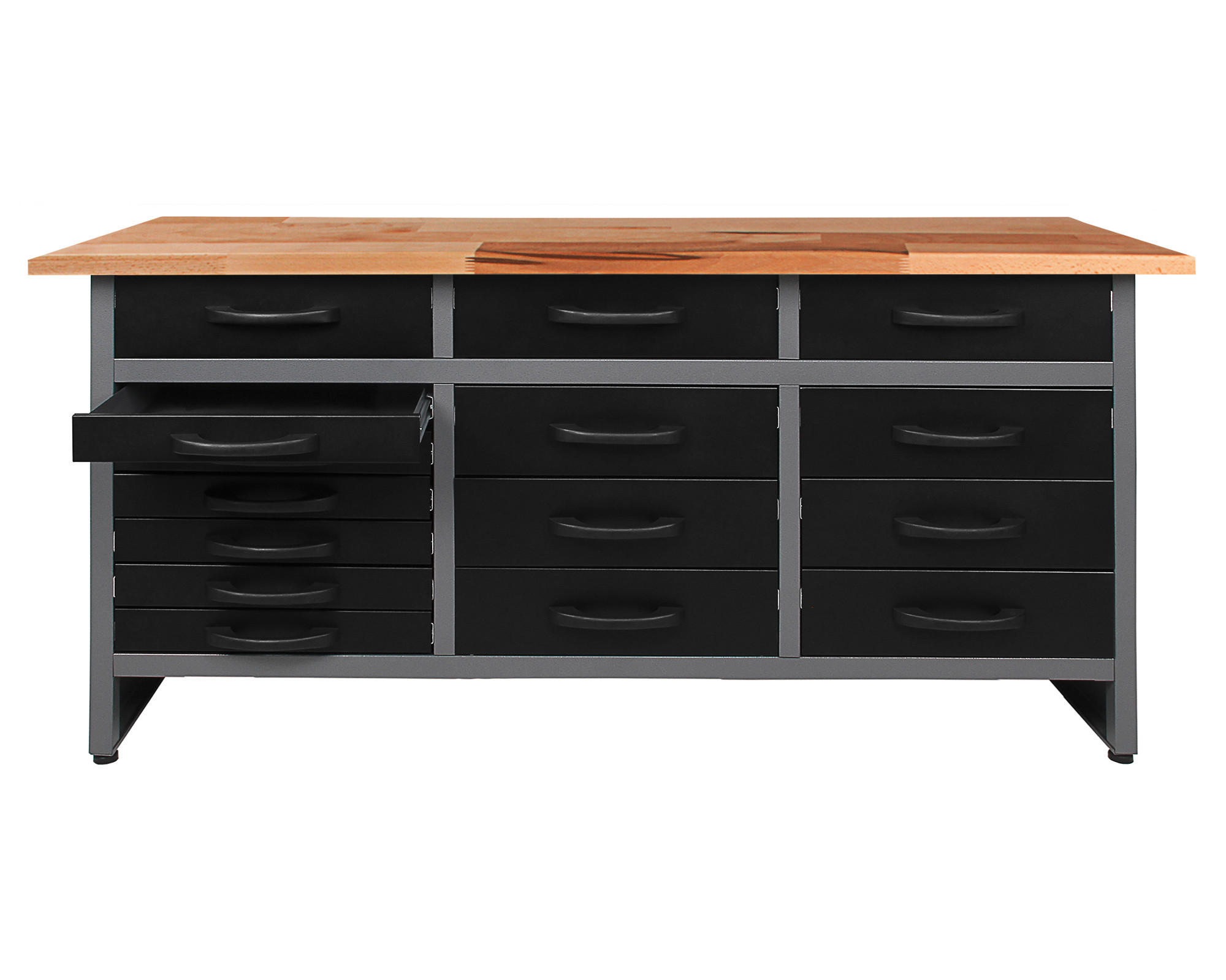 WERKBANK - Anthrazit/Grau, Basics, Holz/Metall (160/85/60cm) - Ambia Garden