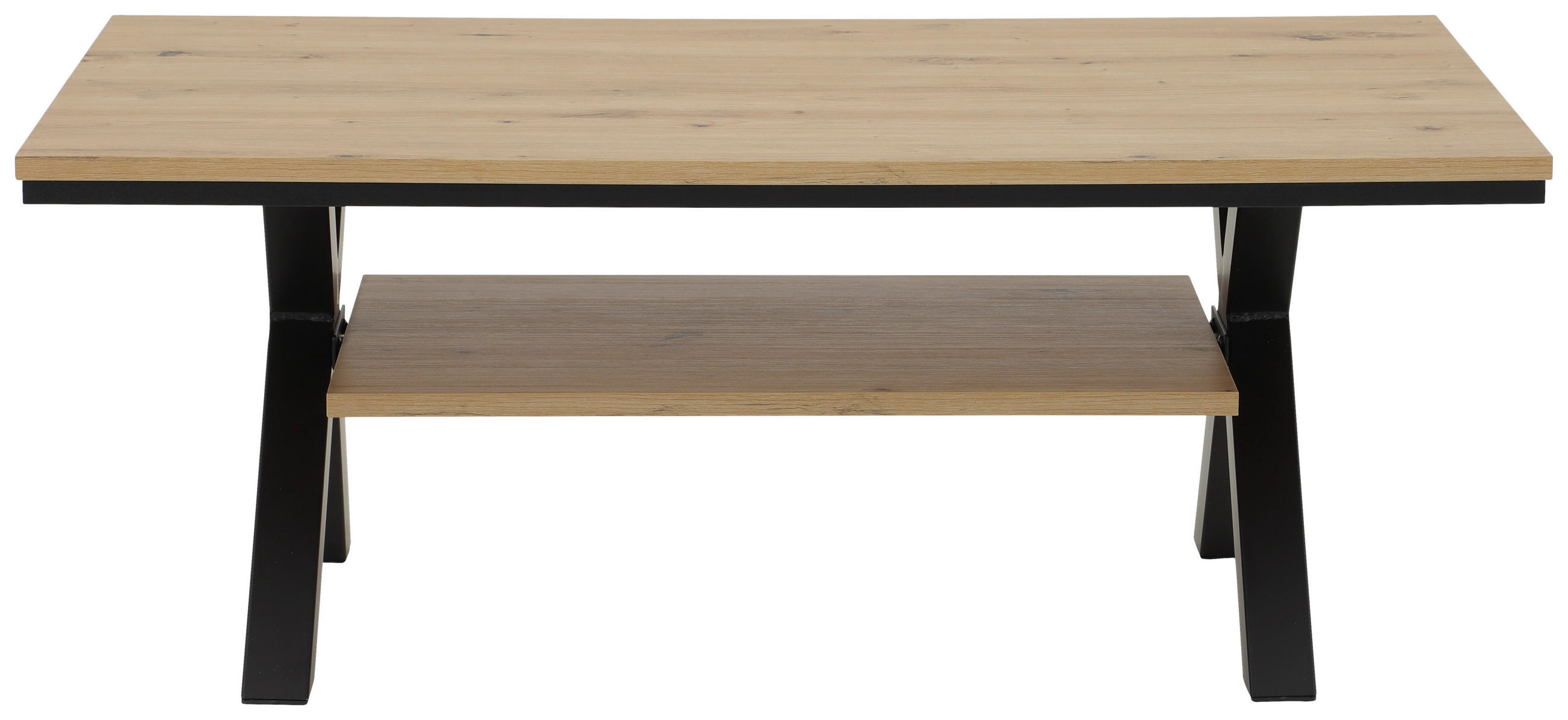 COUCHTISCH 110/67/43 cm rechteckig Schwarz, Eiche Artisan  - Schwarz/Eiche Artisan, KONVENTIONELL, Holzwerkstoff/Metall (110/67/43cm) - Boxxx