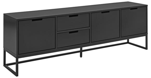 LOWBOARD  180/58/40 cm 2 Schublade(n) Beimöbel erhältlich, stehend  - Schwarz/Grau, Design, Holzwerkstoff/Metall (180/58/40cm) - Novel