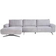 ECKSOFA in Webstoff Grau  - Schwarz/Grau, Design, Textil/Metall (172/320cm) - Valnatura