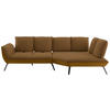 ECKSOFA  in Flachgewebe Goldfarben  320/169 cm  - Goldfarben/Schwarz, Design, Textil/Metall (320/169cm) - Moderano